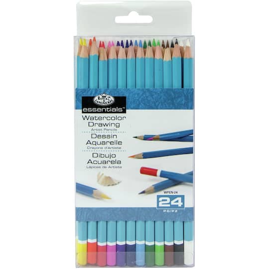 Royal &#x26; Langnickel&#xAE; Essentials&#x2122; 24 Color Watercolor Drawing Artist Pencil Set 